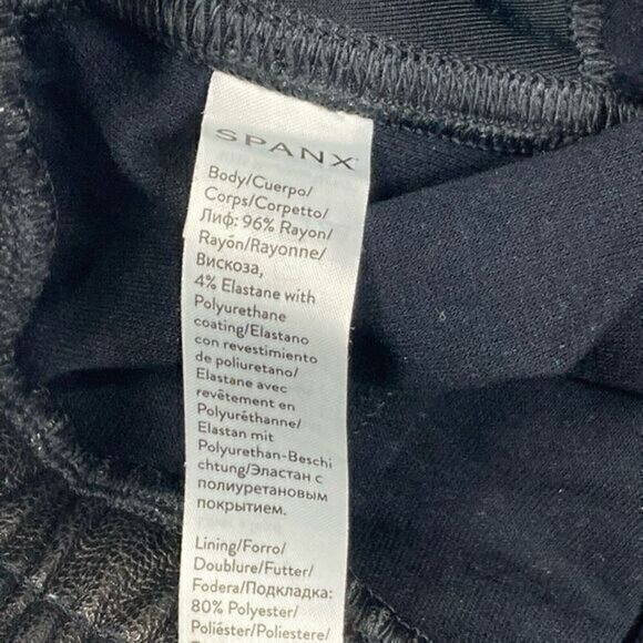 Spanx Faux Leather Joggers Womens Small Black Elastic Waist Pocket Stretch Pants - Picture 16 of 16